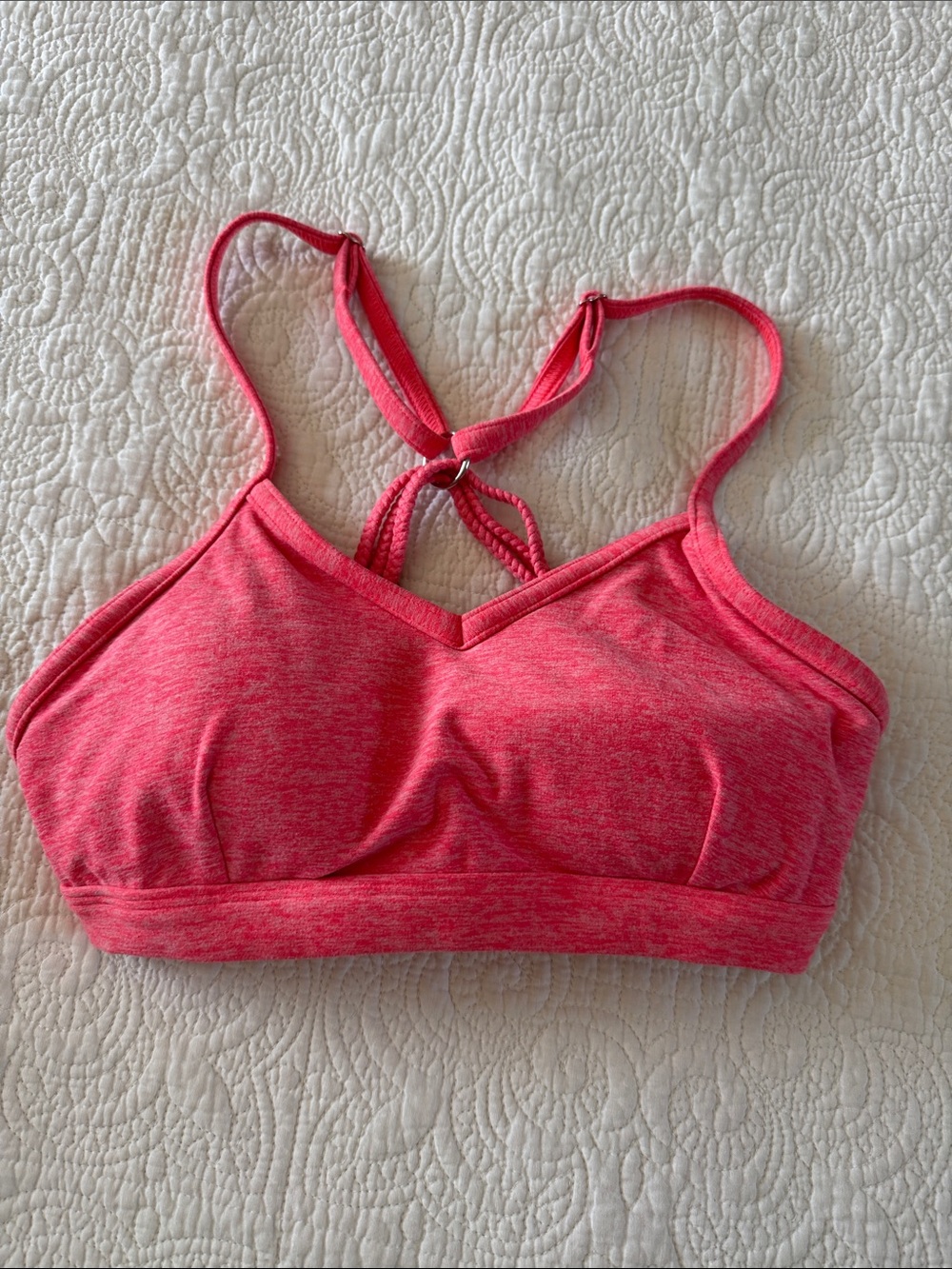 Bombshell Coral Pink Braided Bra